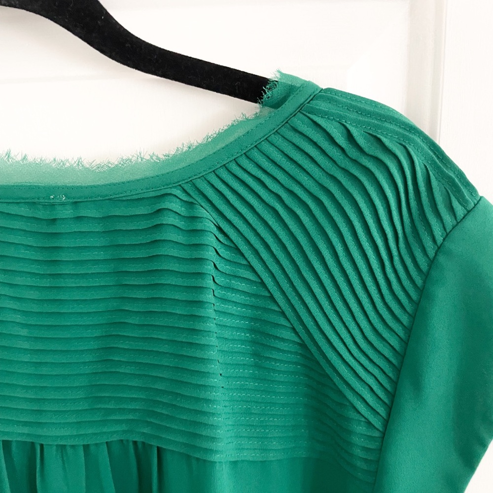 Daniel Rainn Petite XL Green Blouse with Pleating